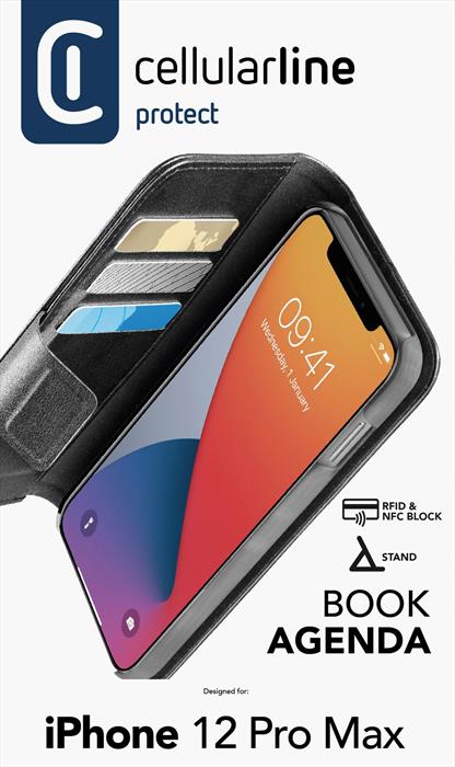 BOOKAG2IPH12PRMK Custodia a libro iPhone12 MAX/PRO Nero