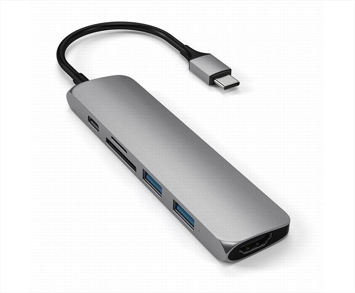 Image of ADATTATORE USB-C SLIM MULTIMEDIA V2 space grey