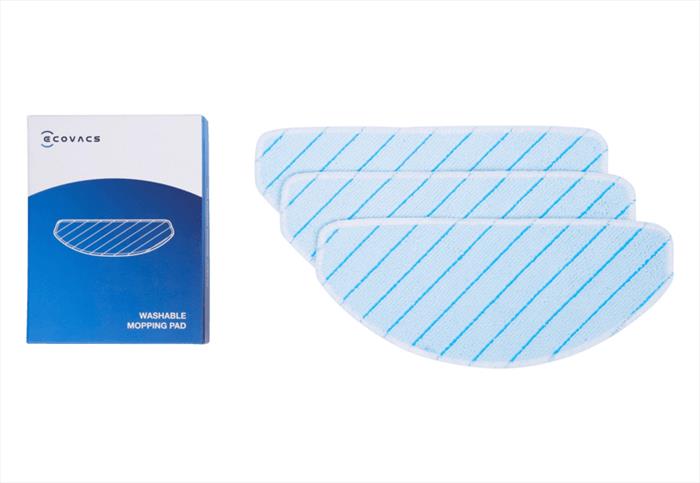Image of 3 PANNI MICROFIBRA LAVABILI ECOVACS OZMO PRO T8 T9 Blu/Bianco
