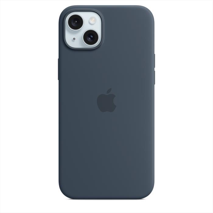 Image of Apple Custodia MagSafe in silicone per iPhone 15 Plus - Blu Tempesta