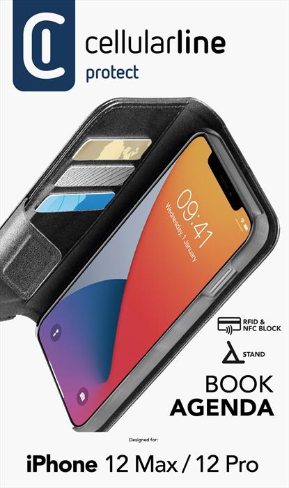 BOOKAG2IPH12MAXK Custodia a libro iPhone12 MAX/PRO Nero