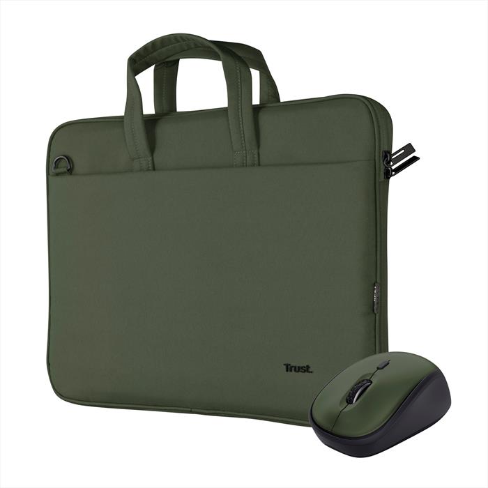 Image of Borsa notebook BOLOGNA BAG AND MOUSE SET Green