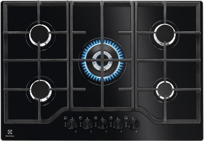 Image of Piano cottura a gas EGG7536K 5 fuochi 74cm Nero
