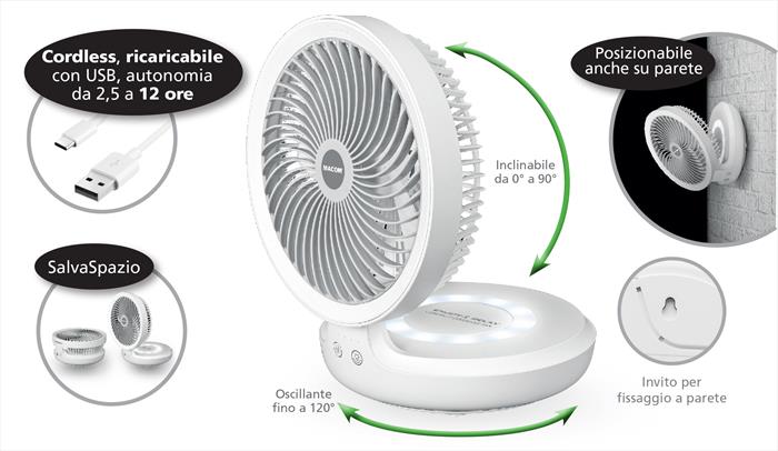 Image of COMPACT CORDLESS FAN Bianco