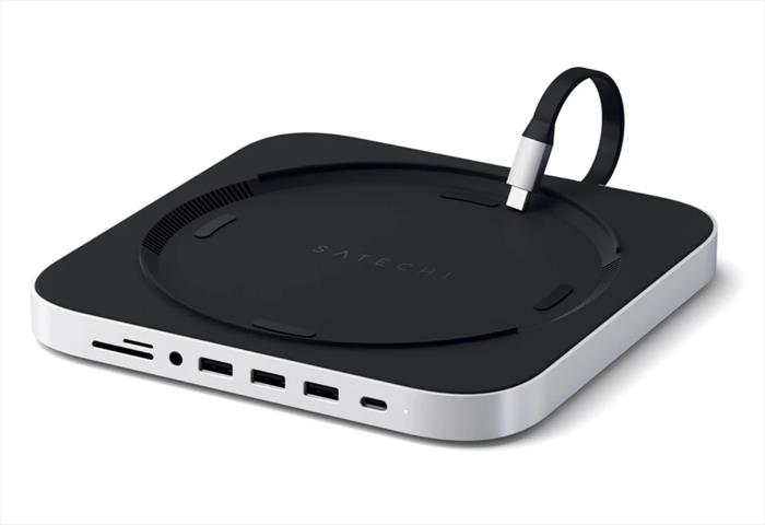 Image of SUPPORTO CON HUB IN ALLUMINIO PER MAC MINI argento