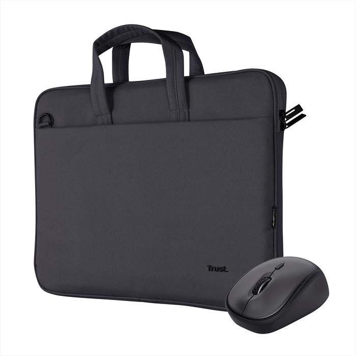 Image of Borsa notebook BOLOGNA BAG AND MOUSE SET Black