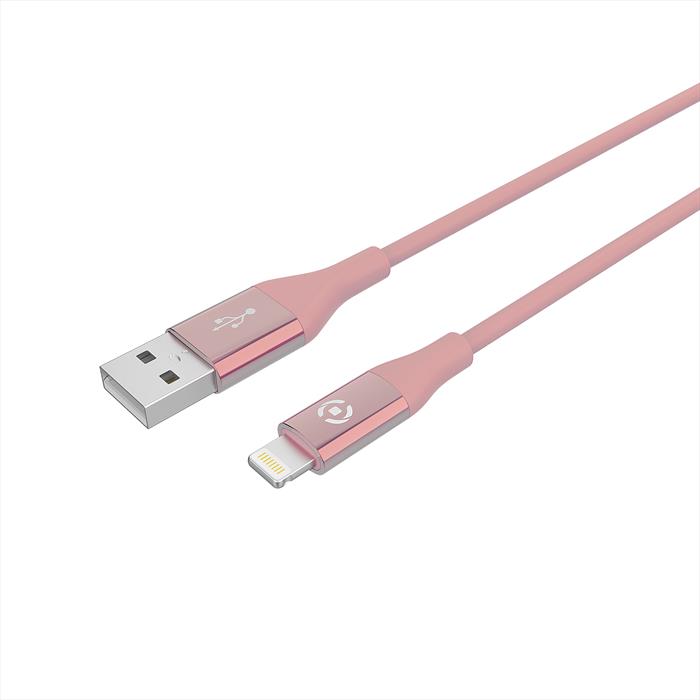 Image of USBLIGHTCOLORPK CAVO USB LIGHTNING Rosa/Silicone