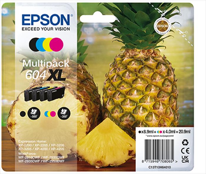 Image of INK SERIE ANANAS MULTIPACK 604 XL NERO/CIANO/MAGENTA/GIALLO