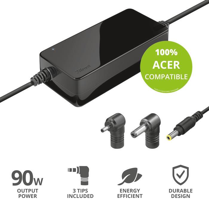 MAXO ACER 90W LAPTOP CHARGER Black