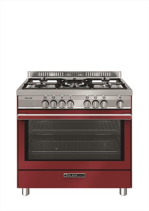 Image of        Glem Gas ST965MRS cucina Elettrico Rosso, Acciaio inossidabile A+