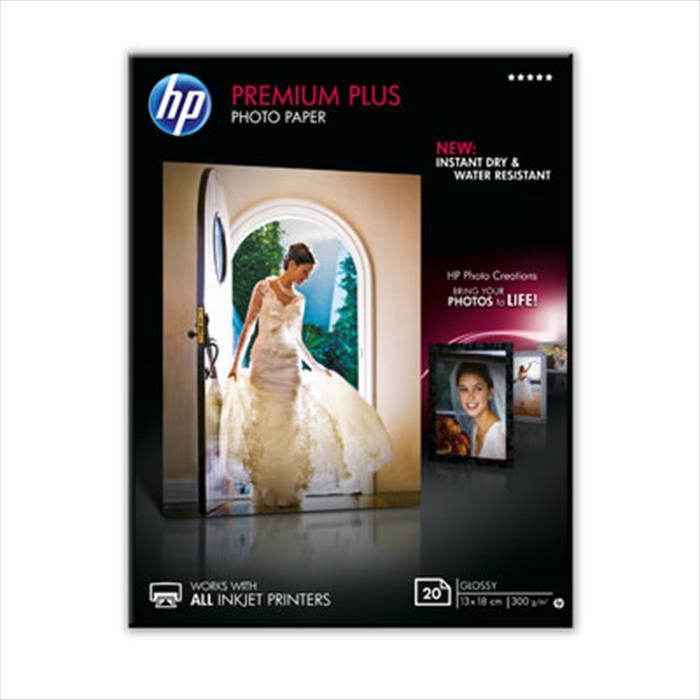 Image of HP Confezione da 20 fogli carta fotografica Premium Plus, lucida 13 x