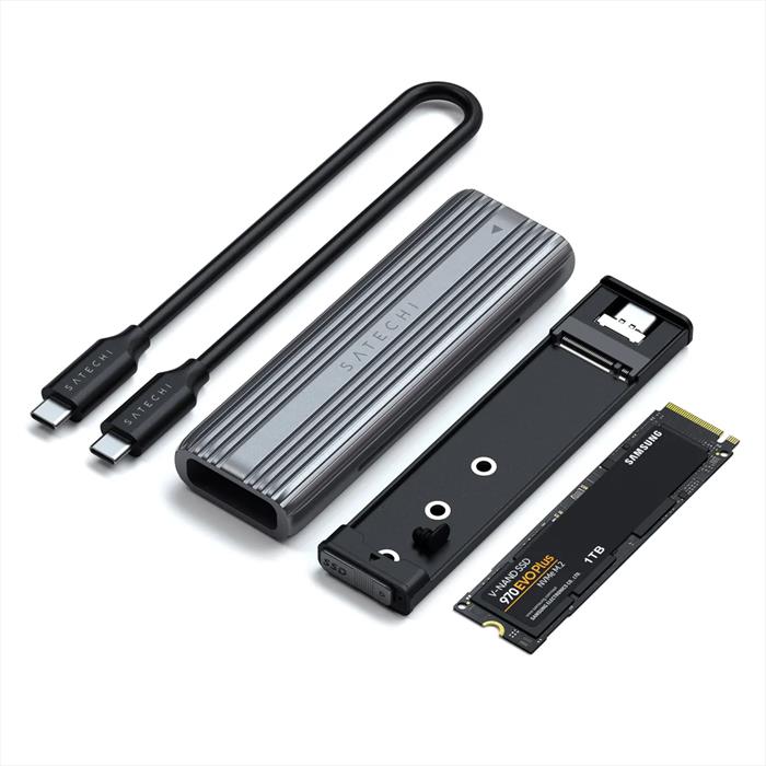 USB-C NVME AND SATA SSD ENCLOSURE grigio