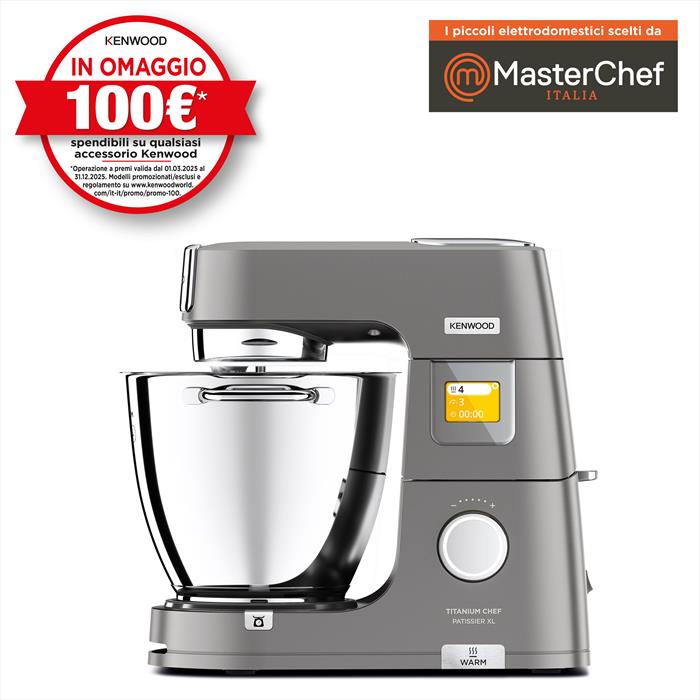 kenwood. titanium chef patissier xl kwl90.244s planetaria silver uomo