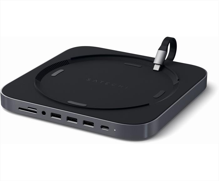 Image of SUPPORTO CON HUB IN ALLUMINIO PER MAC MINI nero