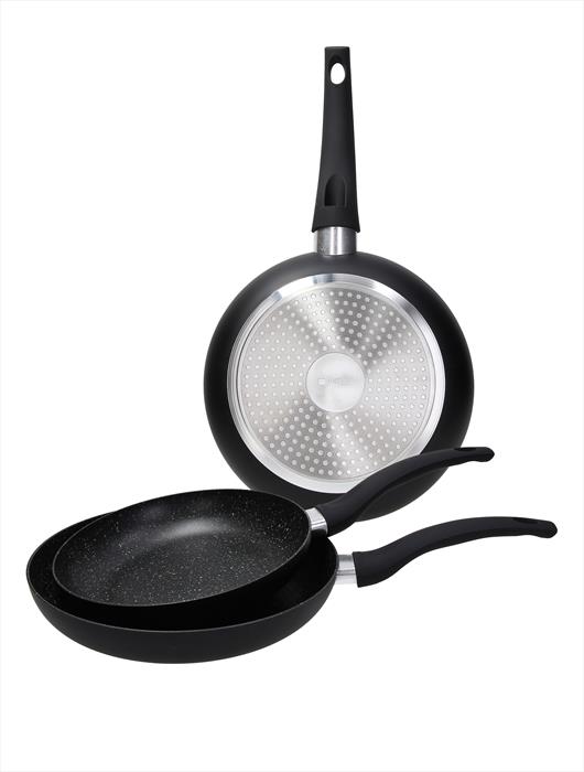 Image of Set 3 padelle 20+24+28 cm ROCK IN BLACK