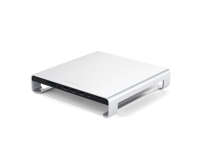 Image of STAND PER IMAC IN ALLUMINIO CON HUB USB-C INTEGRAT argento
