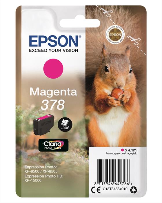 Image of Epson Squirrel Singlepack Magenta 378 Claria Photo HD Ink