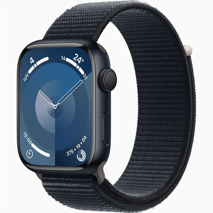Image of Apple Watch Series 9 GPS Cassa 45mm in Alluminio Mezzanotte con Cintur