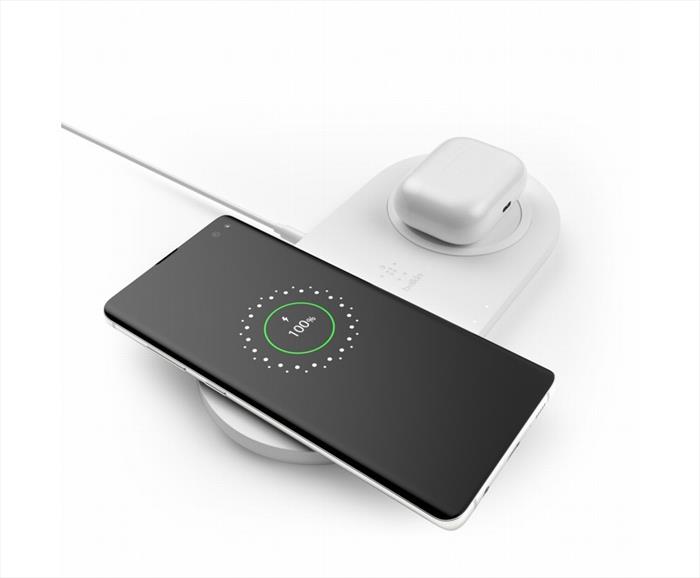 Image of TAPPETINO DI RICARICA WIRELESS DOPPIO 2 X 10W - BI Bianco