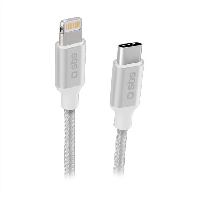 Image of Cavo USB-C - Lightning braided TECABLELIGTC1BW Argento