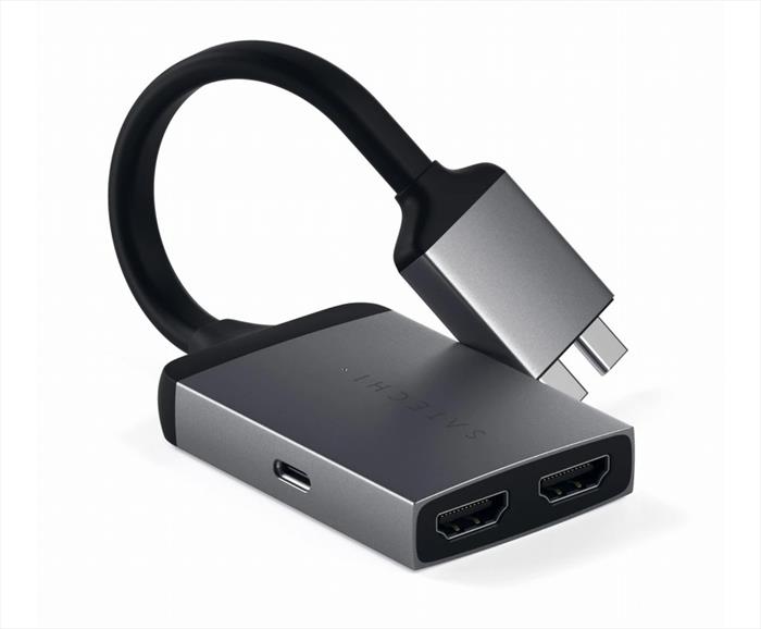 Image of ADATTATORE HDMI TYPE-C DOPPIO grigio