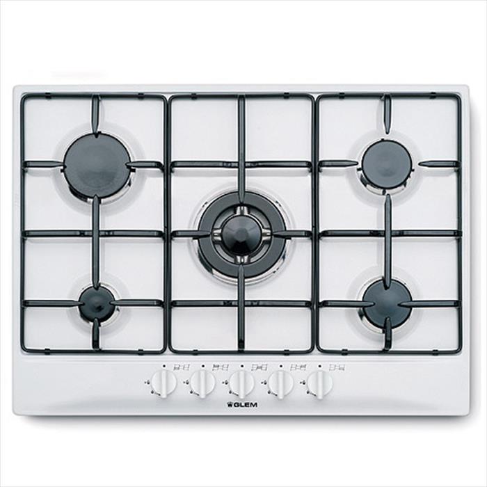 Glem Gas - Piano Cottura A Gas Gt755wh 5 Fuochi 68,5cm-bianco