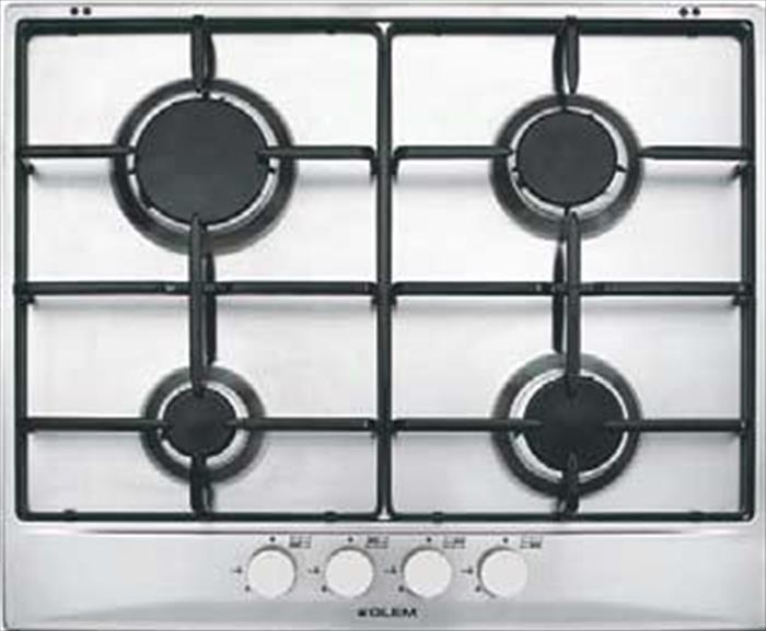 Glem Gas - Piano Cottura A Gas Gt64ix 4 Fuochi 58,5cm-inox