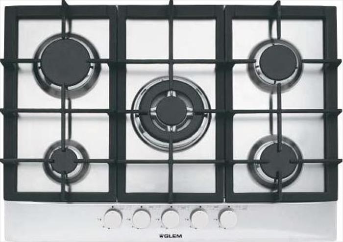 Glem Gas - Piano Cottura A Gas Gt755hix 5 Fuochi 68,5cm-inox