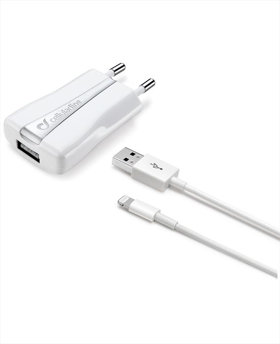Cellularline - Travel Charger Kit For iPhone 5s/5c/ Achusbmfiiph-bianco