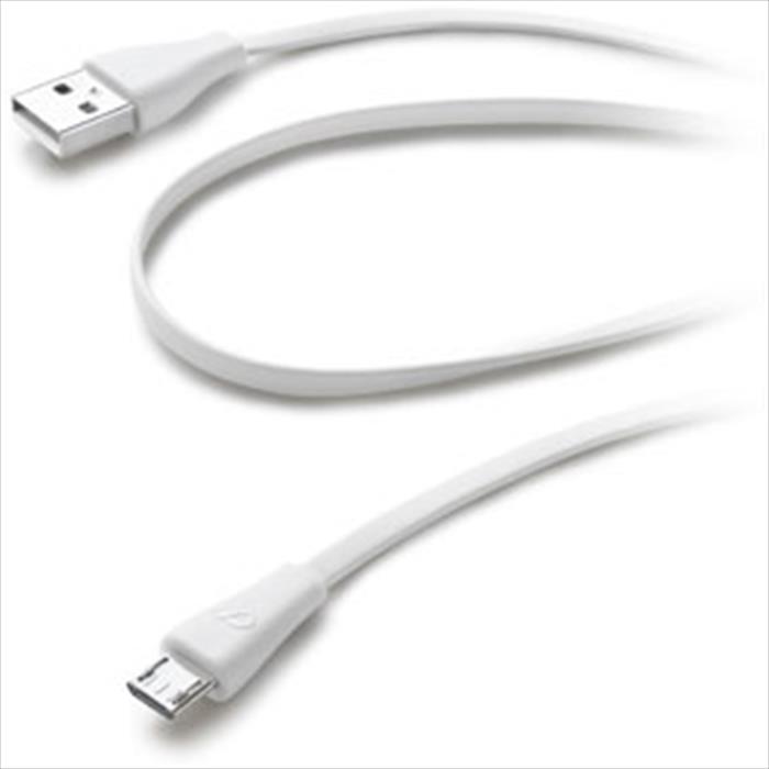 Cellularline - Flat Usb Data Cable-bianco