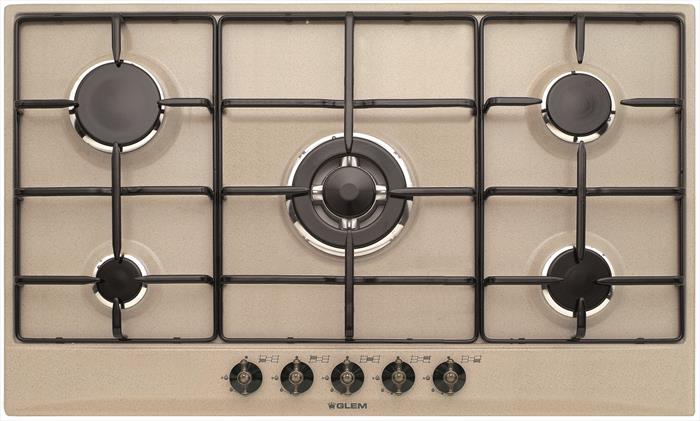 Glem Gas - Piano Cottura A Gas Gt955sa 5 Fuochi 86cm-avena