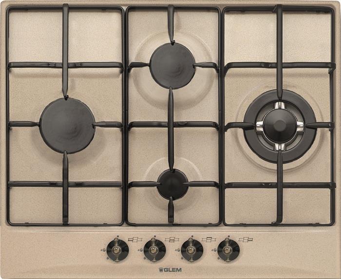 Glem Gas - Piano Cottura A Gas Gt645sa 4 Fuochi 56cm-avena