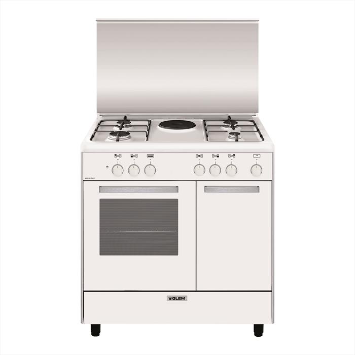 Glem Gas - Cucina A Gas Ed Elettrica Ar856ex Classe A-bianco
