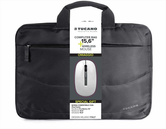 Tucano - Borsa 15.6" + Mouse-nero