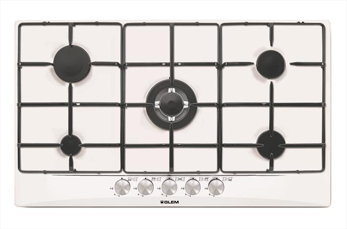 Glem Gas - Piano Cottura A Gas Gt955wh- 5 Fuochi 86cm-bianco