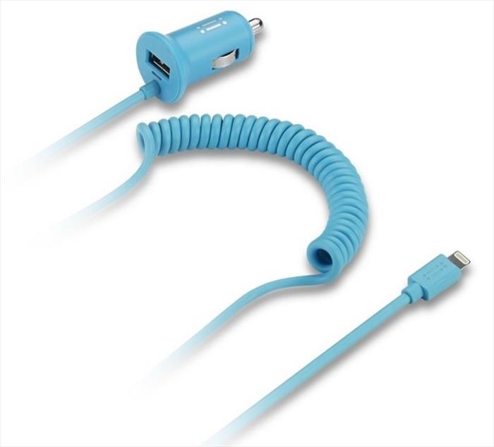 Aiino - Car Charger 1usb 2.4a W/built-in Micro Usb-blue
