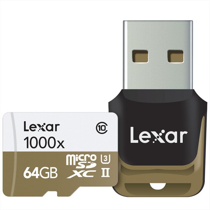 Lexar - Microsdxc 1000x W/re 64gb-gold/white