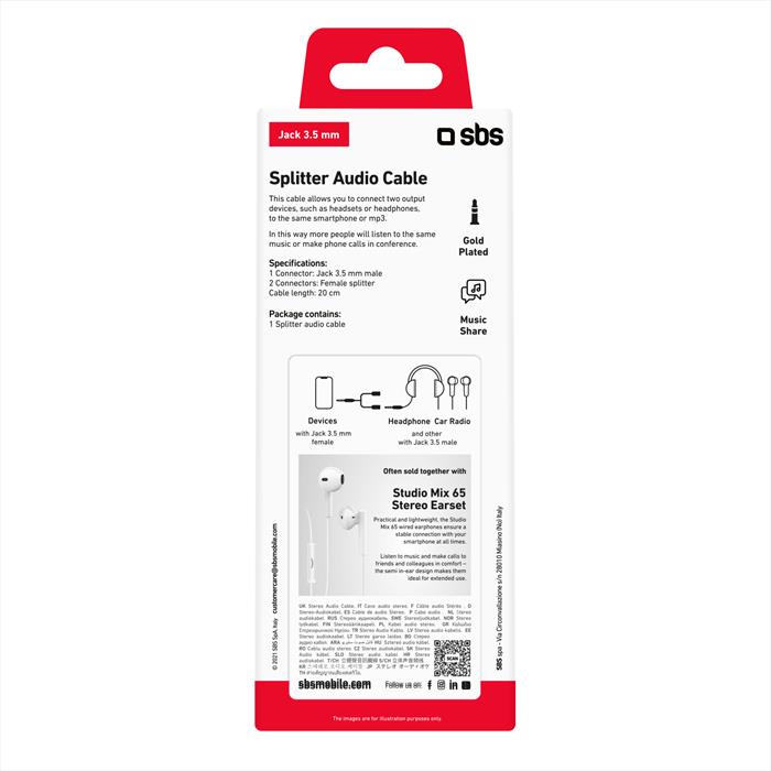 Sbs - Tecablesplitter-nero