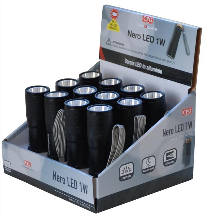 Lucequadra - Nero Led 1w 3 Aaa Durace