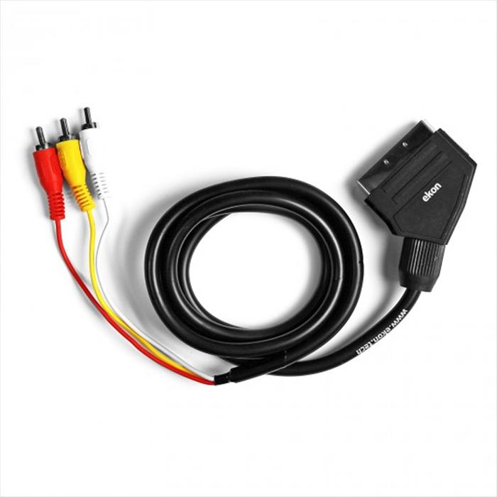 Ekon - Cavo Scart Rca Con Switch-nero