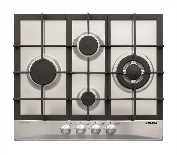 Glem Gas - Piano Cottura A Gas Gt645hix- 58,5cm-acciaio Satinato