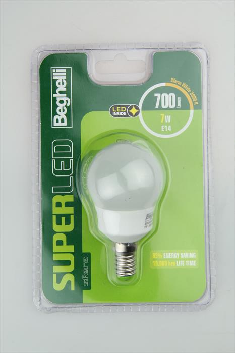 Beghelli - Superled Sfera 7w E14 3k