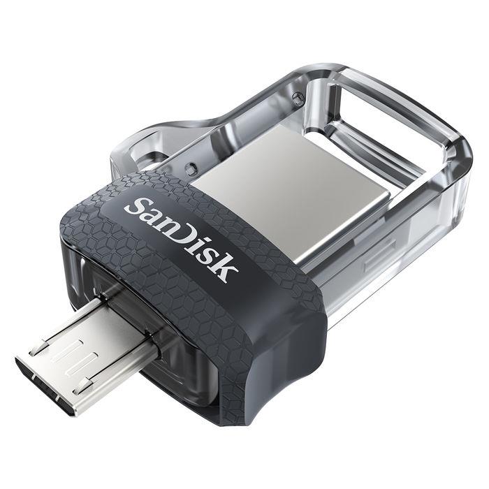 Sandisk Ultra Dual M3.0 Unità Flash Usb 32 Gb Usb Type-A / Micro-Usb 3.2 Gen 1 (3.1 Gen 1) Nero, Argento, Trasparente-image