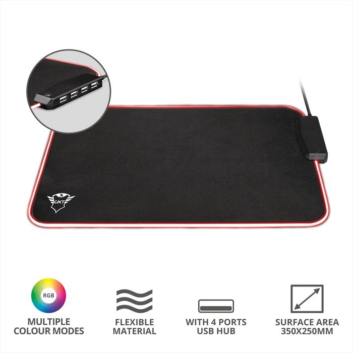 Trust - Gxt765 Glide Flex Rgb Mousepad-black Rgb