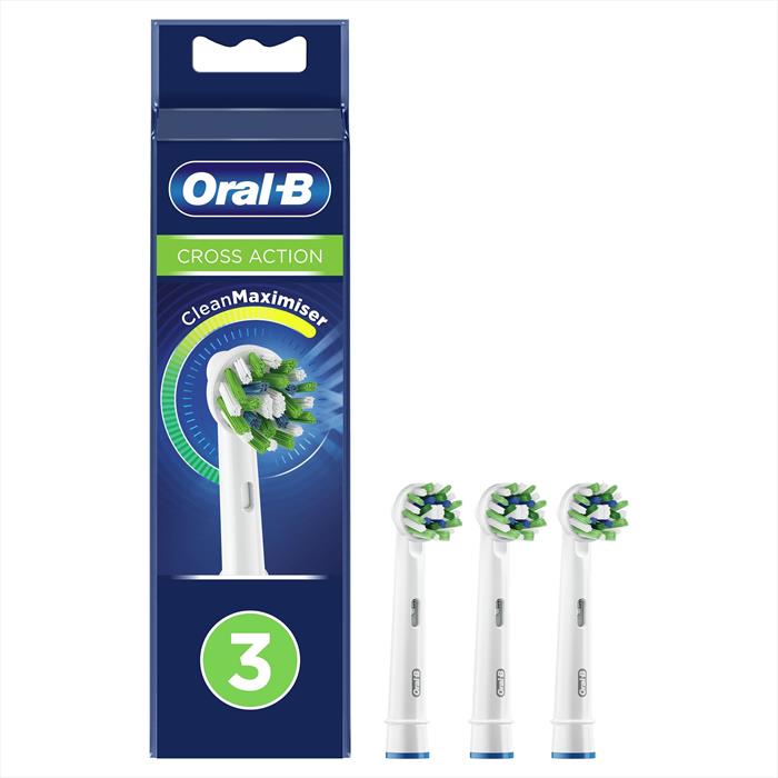 Oral-b - Testine Crossaction Con Cleanmaximiser, 3 Pezzi-bianco Oral-b - Testine Crossaction Con Cleanmaximiser, 3 Pezzi-bianco