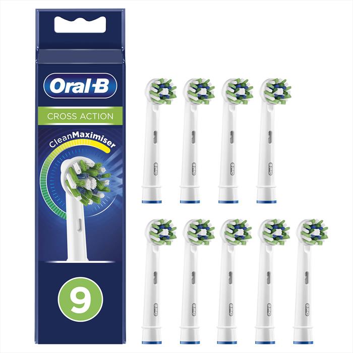 Oral-b - Testine Crossaction Con Cleanmaximiser, 9 Pezzi-bianco