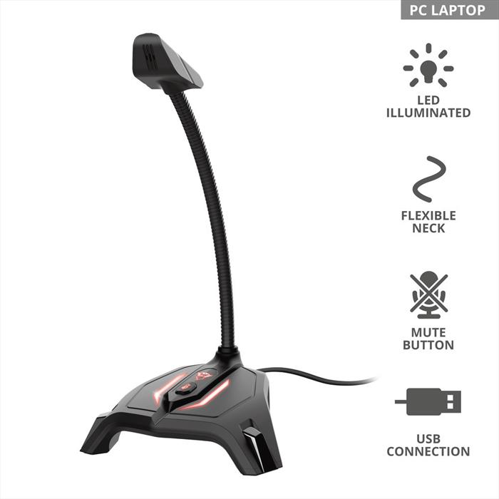 Trust - Gxt215 Zabi Usb Led Microphone-black