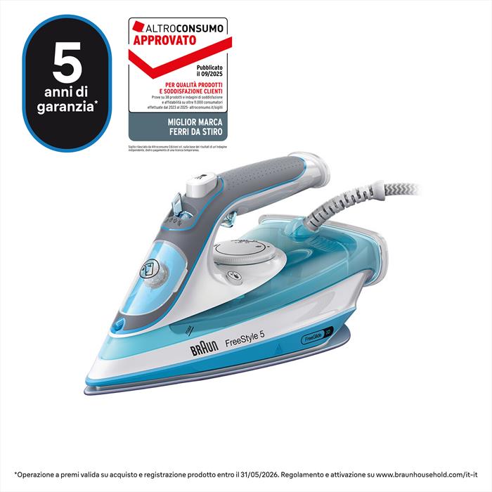 Braun - Ferro A Vapore Freestyle 5 Si5006bl-bianco/blu