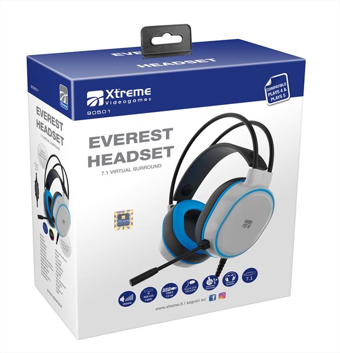 Xtreme - Everest Headset 7.1 Ps5-bianco/blu