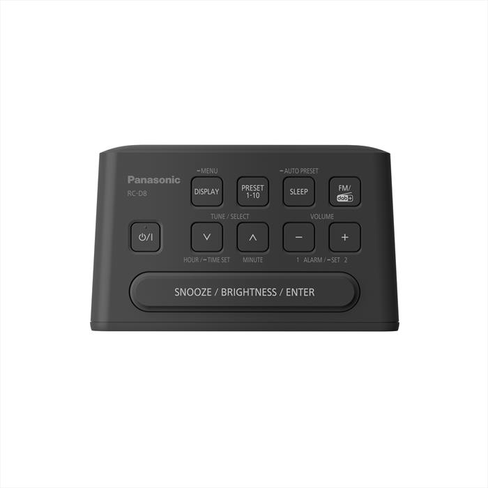 Panasonic - Radiosveglia Fm/dab+, Ampio Display, Snooze Rc-d8-nero